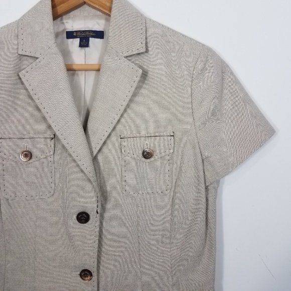 Brooks Brothers Italy Brown Stripe Jacket Size 6 - Picture 2 of 6